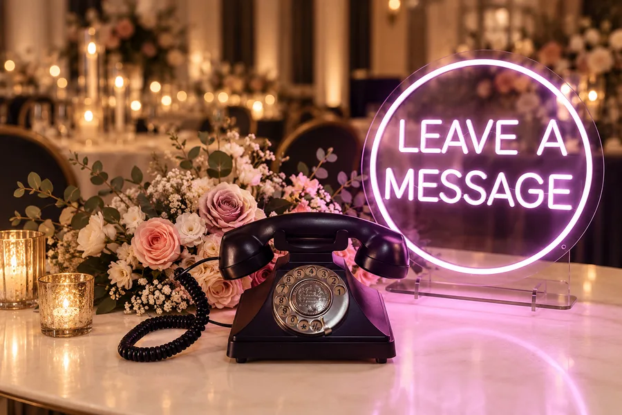Téléphone à cadran pour les messages audio, mise en scène IA