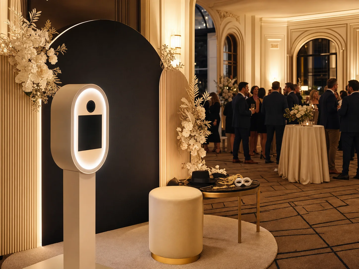 Borne photo pour un séminaire, création IA fidèle à une prestation réelle MySelfieBooth