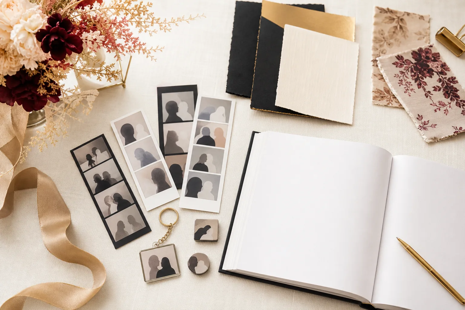 Sélection de tirages et souvenirs photobooth personnalisés