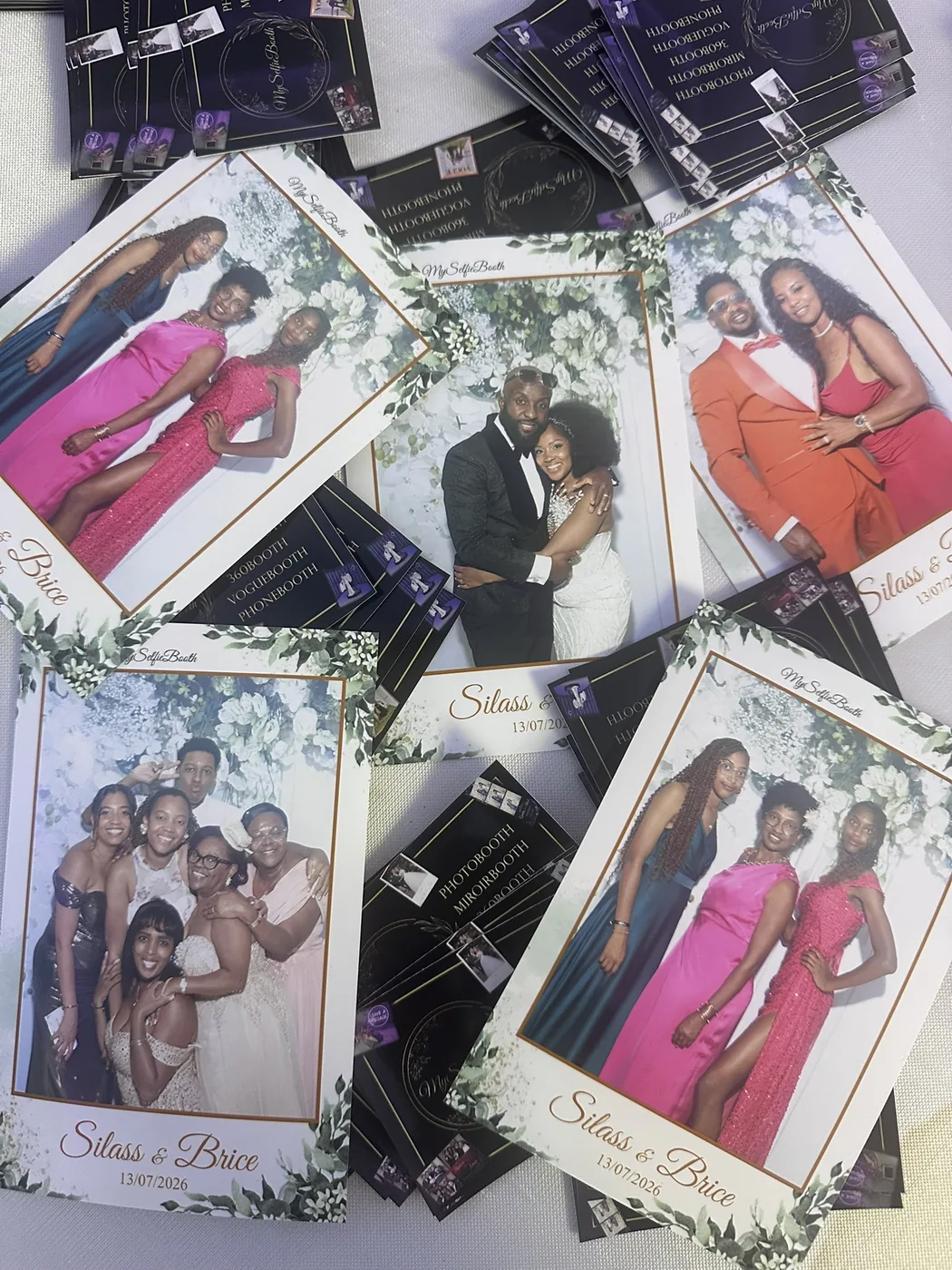 Souvenirs imprimés du mariage, réalisation réelle MySelfieBooth issue d'un reportage unique