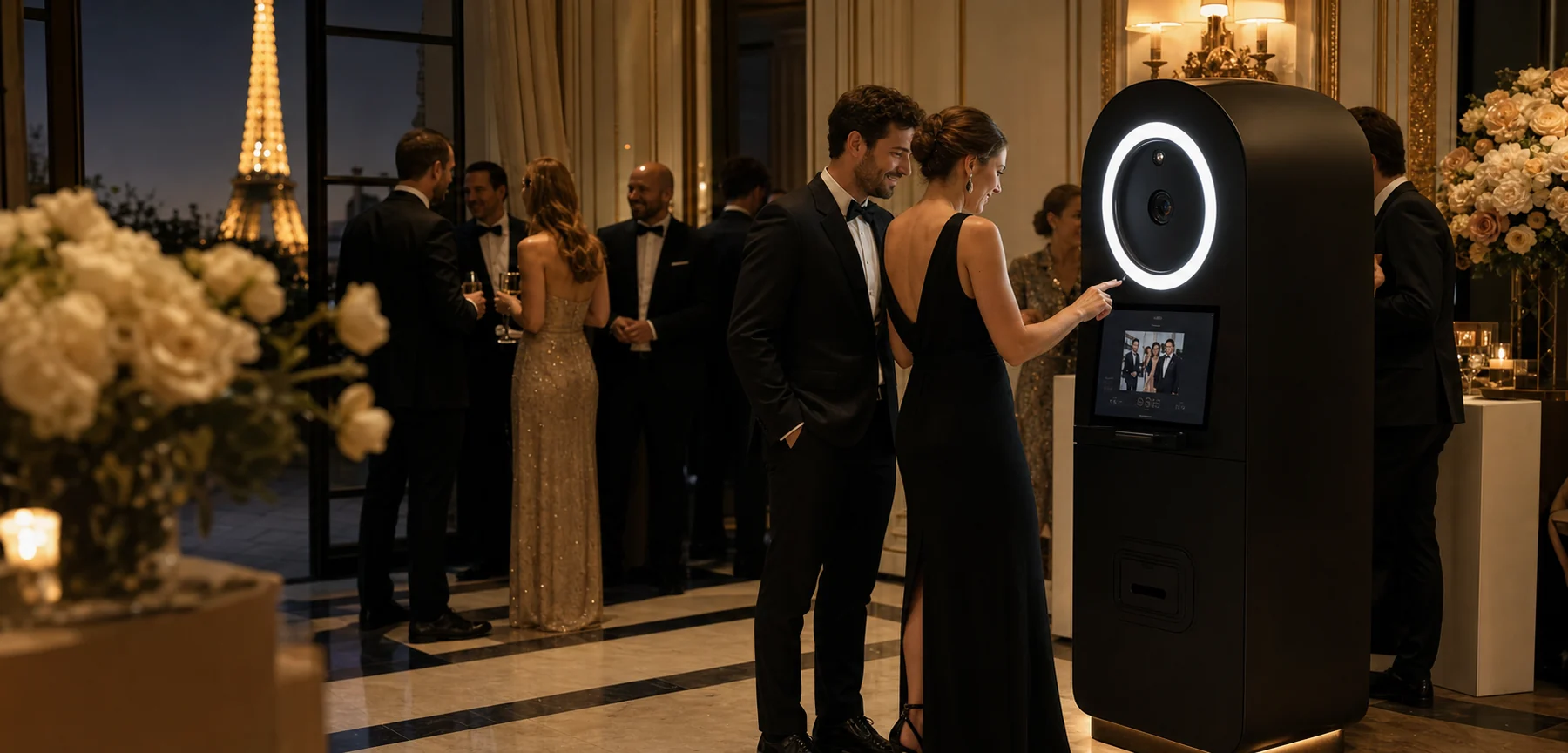 Photobooth en réception professionnelle, création IA fidèle à une prestation réelle MySelfieBooth