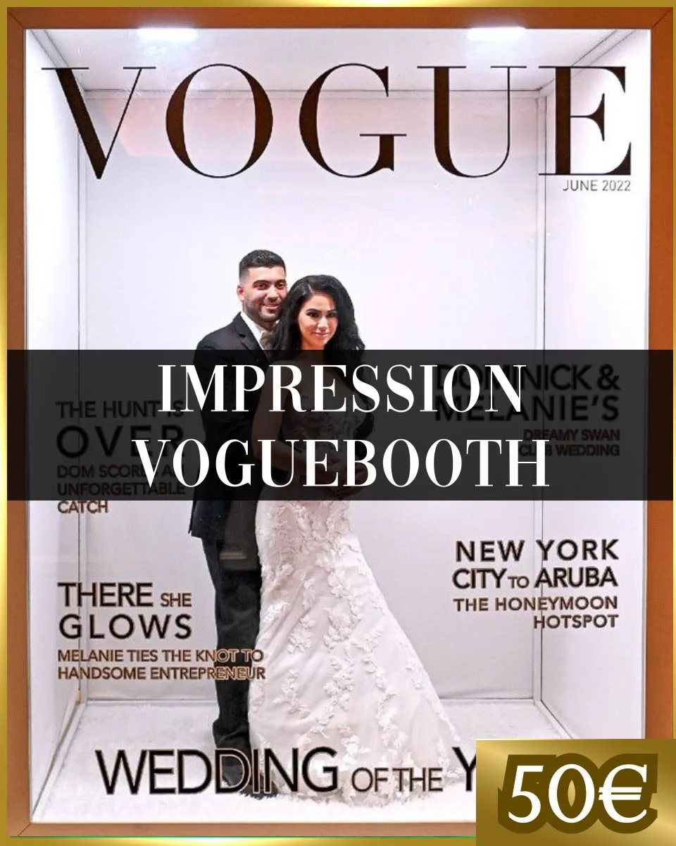 Impression Vogue Booth, média réel MySelfieBooth issu d'une réalisation distincte