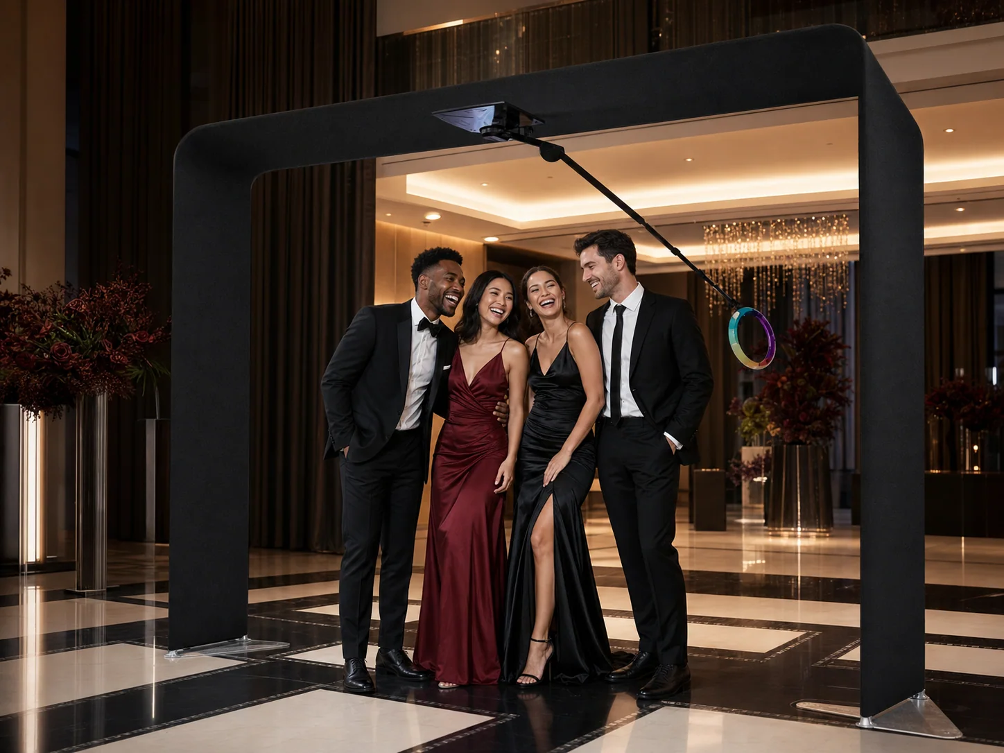 Air360 Booth MySelfieBooth installé pendant un gala