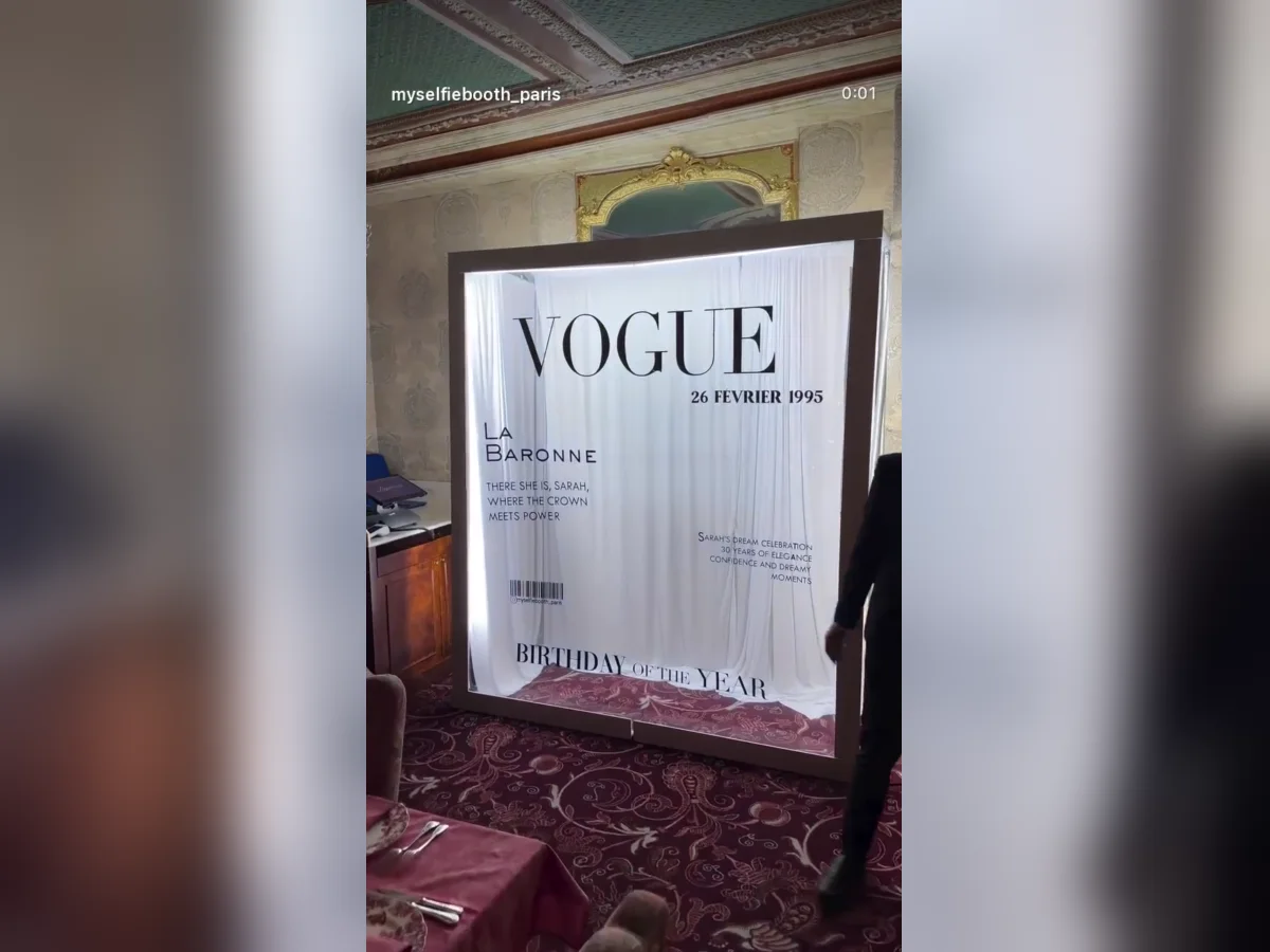 Décor Vogue Booth préparé pour un événement